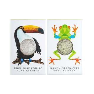 The Konjac Sponge Co Mini Sponge Set Toucan and Frog