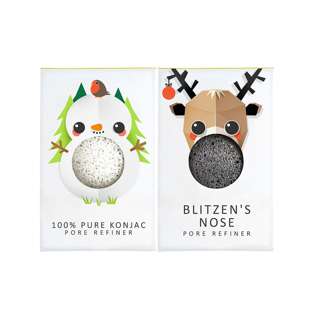The Konjac Sponge Co Mini Sponge Set Blitzen and Snowman