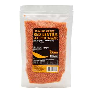 Dr Gram Organic Red Lentils - Whole