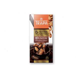 Trapa 80% Dark Chocolate Bar with Almonds with 0% Sugar