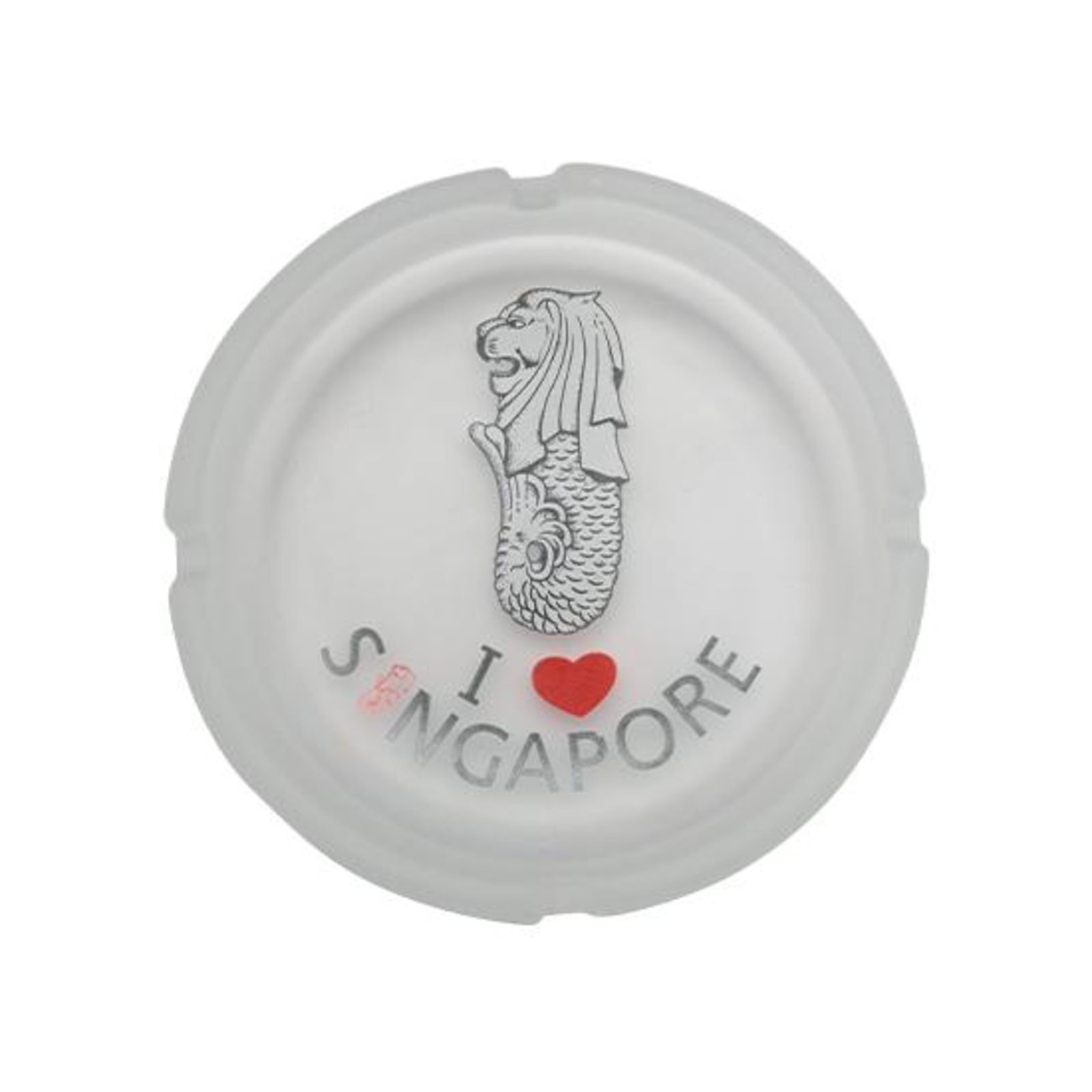 ACE Frosted Glass Ashtray I Love Singapore NTUC FairPrice