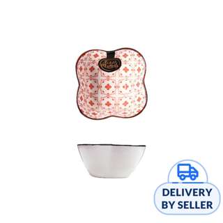 Table Matters Crisscross Red - Flower Shaped Saucer