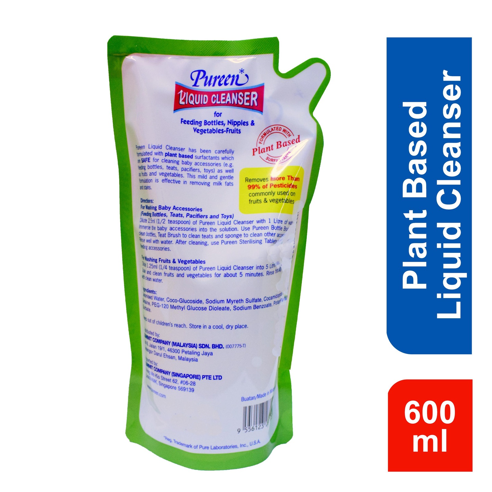Pureen Liquid Cleanser For Feeding Bottles Nipples Veg Mint
