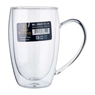 Wilmax England Double Wall Glass Mug 400ml