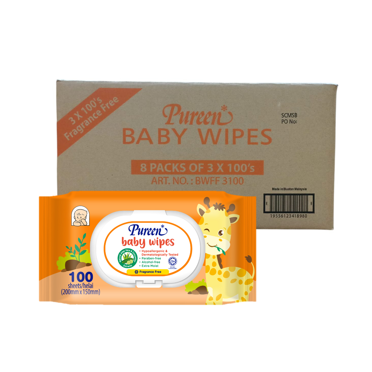 Pureen Baby Wipes - Fragrance Free