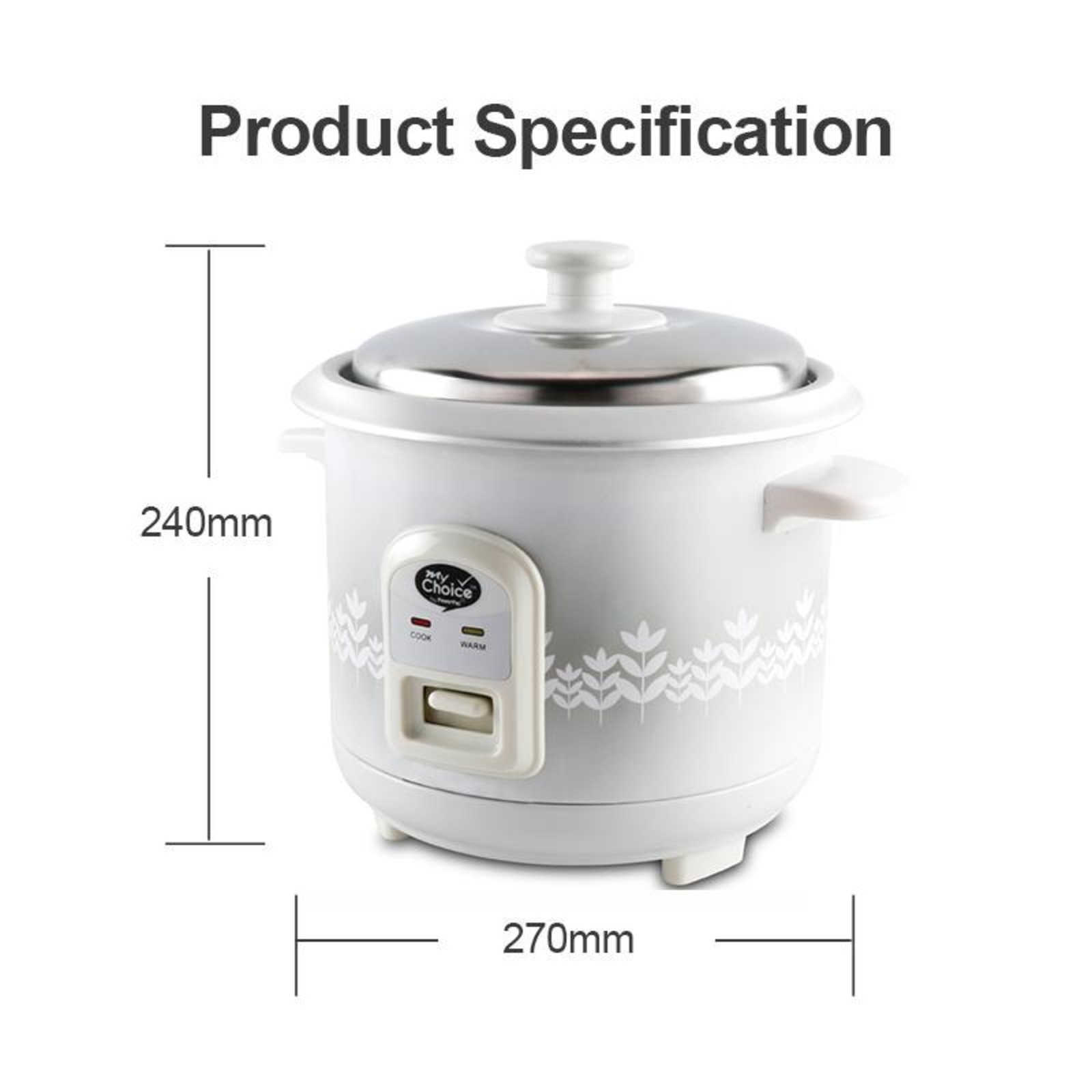 MYCHOICE (MC162A) 0.6L Premium Rice Cooker with Aluminum Pot NTUC
