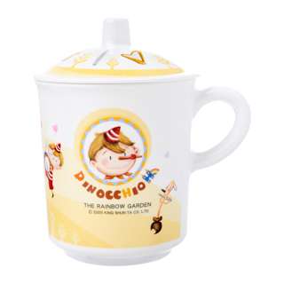 ShunTa Melamine Children Mug With Cover (Pinocchio - Yellow)