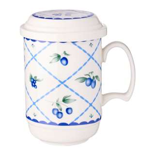 Cheng's Porcelain Mug With Strainer (Blue Berries)