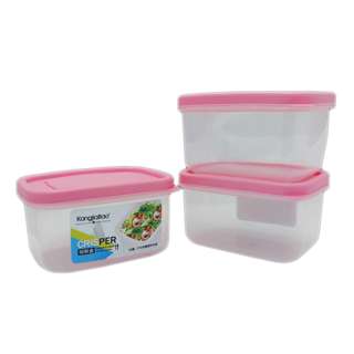 KJB Plastic Mini Rectangular Storage Box 200ml (Pink)