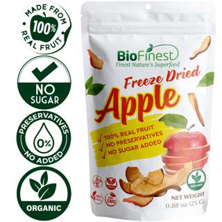 Biofinest Freeze-Dried Apple Snack Organic Real Fruit No Suga Biofinest Freeze-Dried Apple Snack Organic Real Fruit No Suga
