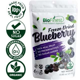 Biofinest Freeze-Dried Blueberry Snack Organic Fruit No Sugar Biofinest Freeze-Dried Blueberry Snack Organic Fruit No Sugar