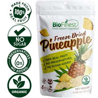 Biofinest Freeze-Dried Pineapple Snack Organic Fruit No Sugar Biofinest Freeze-Dried Pineapple Snack Organic Fruit No Sugar