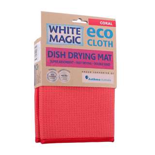 White Magic Dish Drying Mat Coral