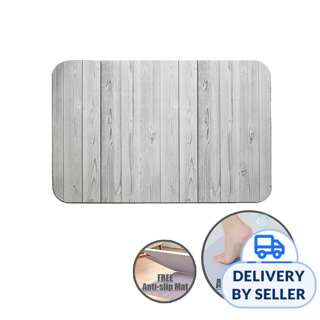 HOUZE Slatted Wood Diatomite Mat - Slate Grey HOUZE Slatted Wood Diatomite Mat - Slate Grey