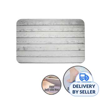 HOUZE Slatted Wood Diatomite Mat - Silver Grey