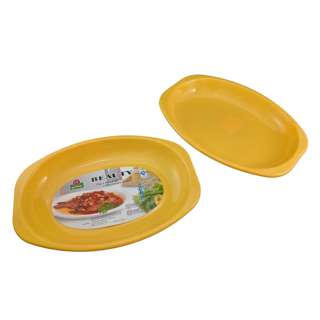 Sitbo Medium Oval Microwave Plate 26x19cm (Yellow) 4-pc Pack