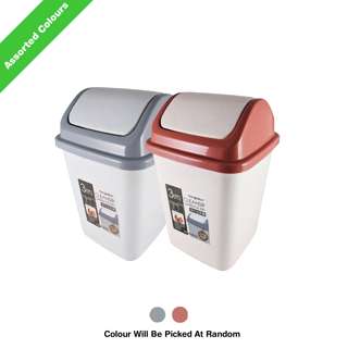 KJB Cleansir Plastic Swing Top Bin 4.5L (Assorted Colours)