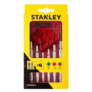 Stanley 6 Pcs Metal Precision Screwdriver Set