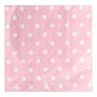 Partyforte 2-Ply Pink Polka Dot Paper Napkins 33x33Cm