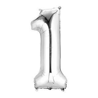Anagram Number Balloon 1 Silver (40 Inch)