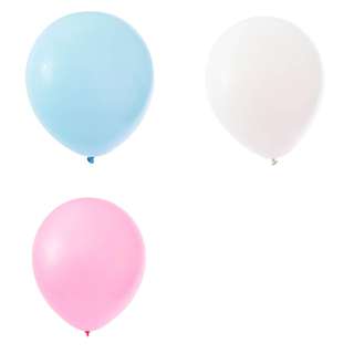 Partyforte 10" Standard Latex Balloon-Pink Blue & White 20S