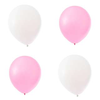 Partyforte 10" Standard Latex Balloon-Pink & White 20S