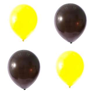 Partyforte 10" Standard Latex Balloon-Black & Yellow 20S