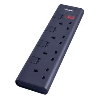 POWERPAC 4Way 3 Meter Extension Cord Black (PP8554BK)