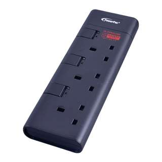 POWERPAC 3Way 3 Meter Extension Cord Black (PP8553BK)