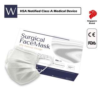Wistech Surgical Face Mask(White) 50s BFE 95%