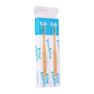 Nordics Kids Bamboo Toothbrush With Blue Bristles Twin Pack