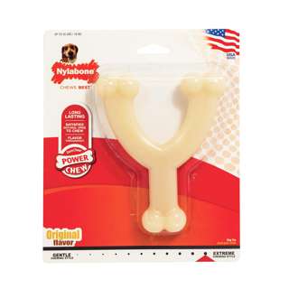 Nylabone Power Chew Long-Lasting Wishbone Dog Toy Wolf