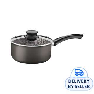 Tramontina Paris 16cm Sauce Pan w Glass Lid, Black/Non-Stick