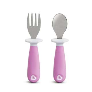 Munchkin Raise Toddler Fork & Spoon (Purple)
