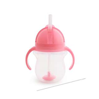 Munchkin Click Lock Weighted Flexi-Straw Cup - 7oz (Pink)