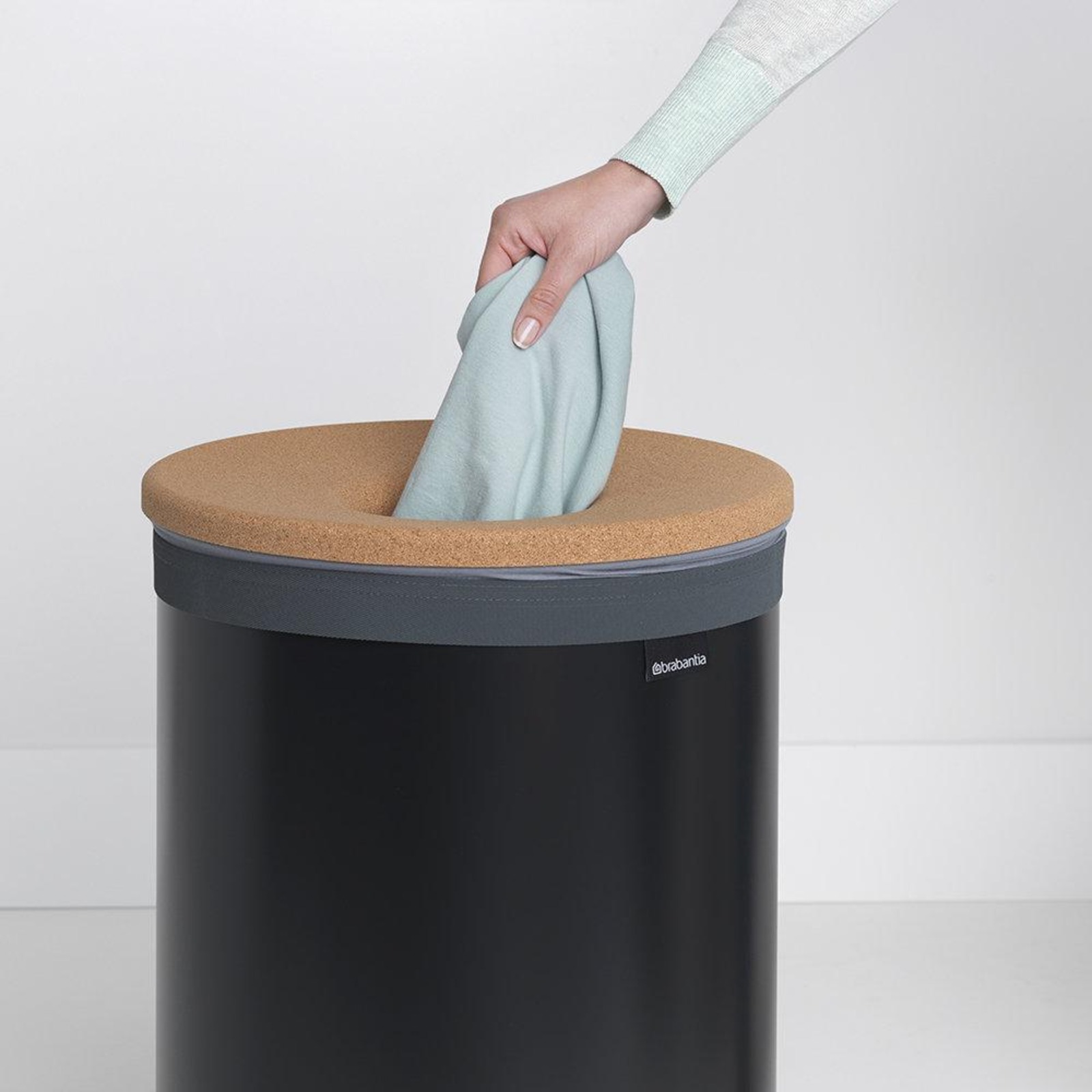 Brabantia Laundry Bin 60 Ltr Black with Cork Lid NTUC FairPrice