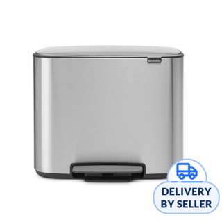 Brabantia Bo Pedal Bin 11+23 Ltr Matt Steel Fingerprint Proof
