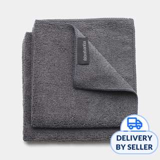 BRABANTIA Microfibre Dish Clothes Dark Grey (Set of 2)