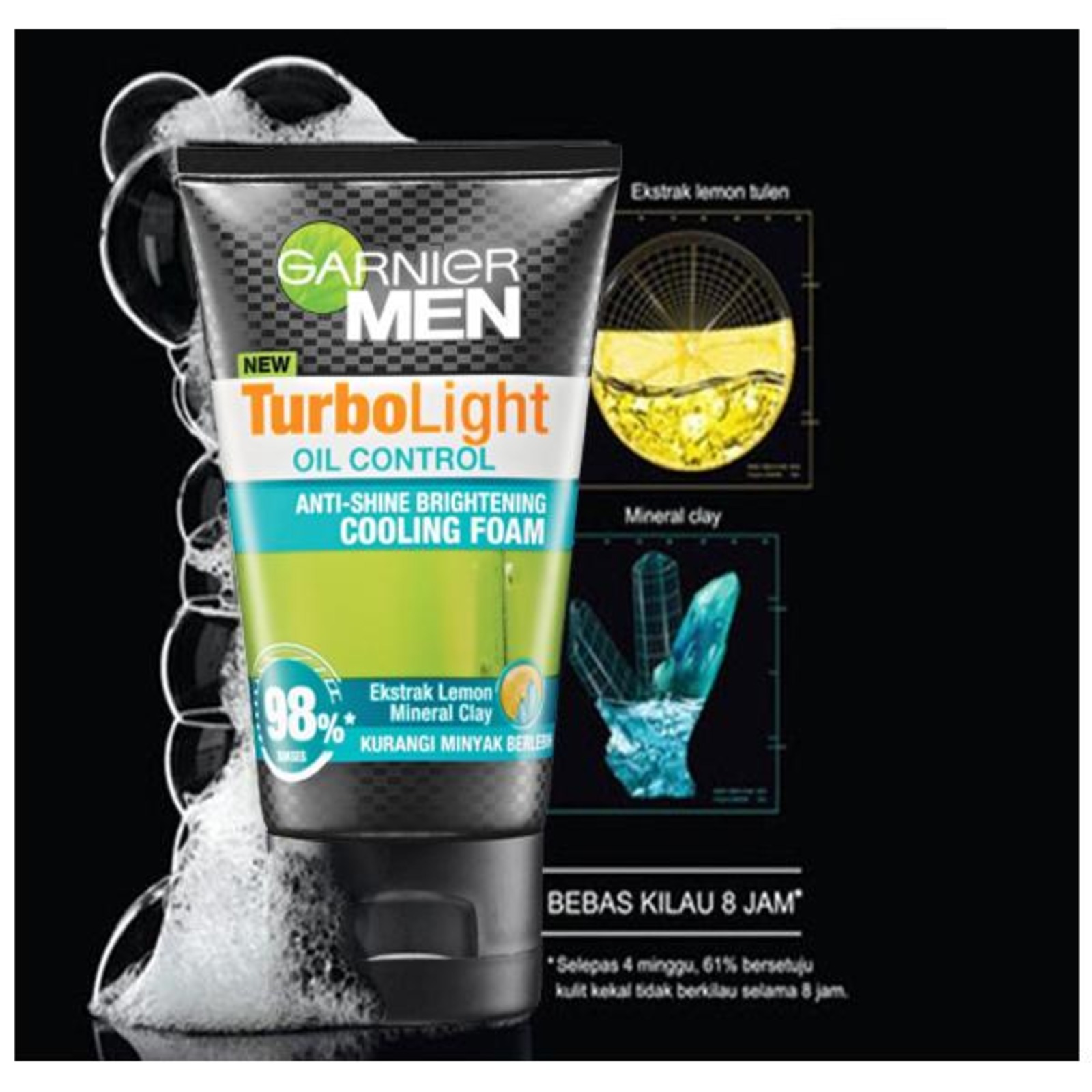 Garnier MEN Turbolight OilControl Brightening Cooling Foam NTUC