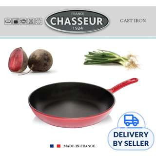 Chasseur Cast Iron Fry Pan Round 20cm Cast Handle Red/Black