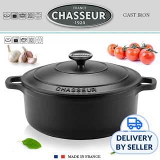 Chasseur Cast Iron Round Casserole 32cm 8,8Ltr Black/Black