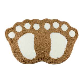 SWEET HOME Foot-shaped Anti-slip Floor Mat - Coffee