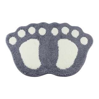 SWEET HOME Foot-shaped Anti-slip Floor Mat - Grey
