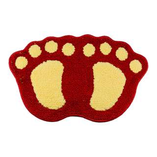 SWEET HOME Foot-shaped Anti-slip Floor Mat - Red