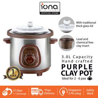 IONA 3L Purple Clay Auto Slow Cooker GLSC350