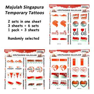 Partyforte NDP National Day Majulah Singapura Tattoo 6Sets