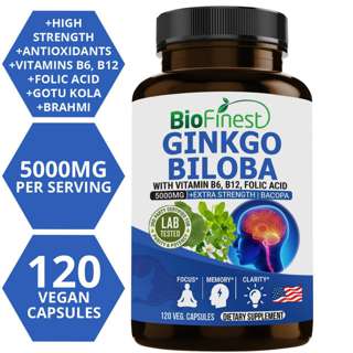 Biofinest Ginkgo Biloba 5000mg B6 B12 Folic Acid Supplement