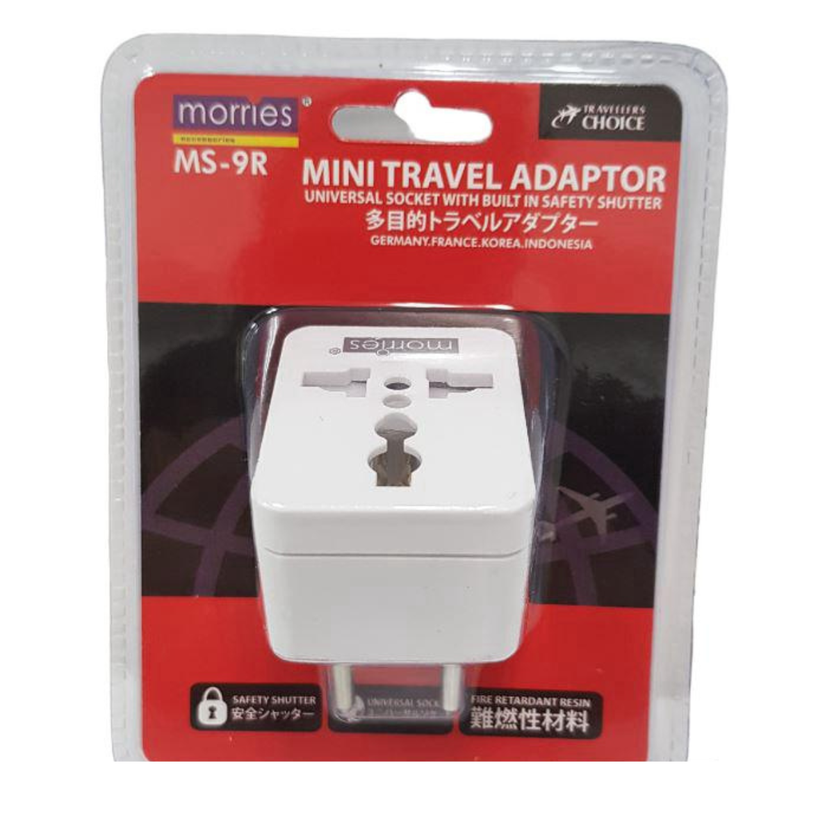 Morries Mini Travel Adaptor (2 Round Pin Plug) - MS 9R