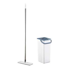 Supamop Slide Clean Double Scraper Flat Mop Set - Grey