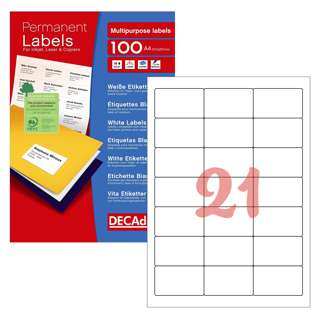 Decadry W1731 Labels 63.5x38.1mm - Round Edge Decadry W1731 Labels 63.5x38.1mm - Round Edge
